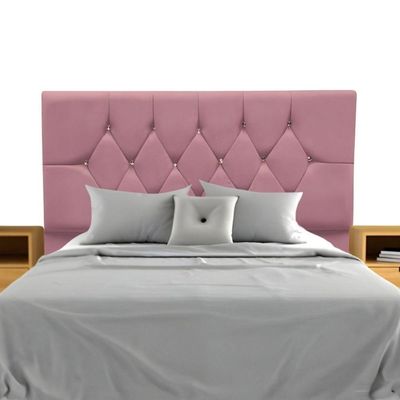 Cabeceira Para Cama Box Estofada Casal 140 Cm Suede Madri rosê