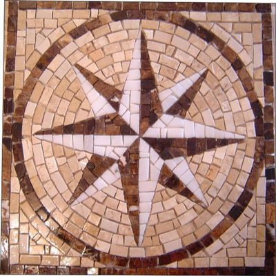 Rosa Dos Ventos Em Mosaico Rosone Fiorentino Ii Rústico Tamanho 100cm