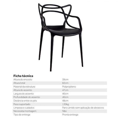 Kit 8 Cadeiras Allegra Polipropileno Area Externa - Preto