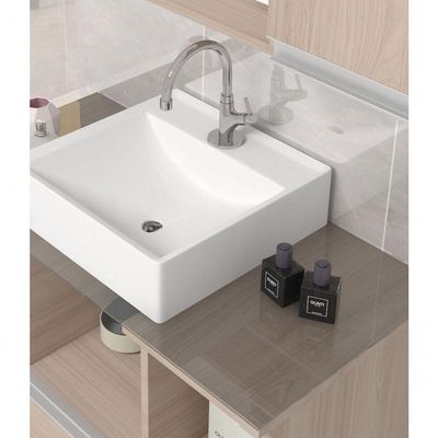 Conjunto Gabinete Venus 60cm Branco Cinza