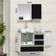 Conjunto Gabinete Polo 60cm Branco Preto