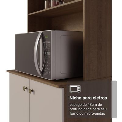 Armário De Cozinha Compacta 235cm Rustic/crema Gourmet Madesa Xa03 Rustic/crema