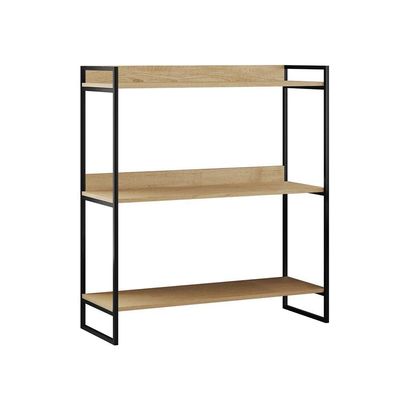 Buffet Aparador Industrial 3 Prateleiras Córdoba 95cm Preto E Castanho Marrom