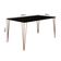Mesa De Jantar Elen 140x80cm Tampo Preto Com Base Cobre Preto