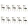 Kit 10 Cadeiras Katrina Assento Corano Preto Aço Off White Bege