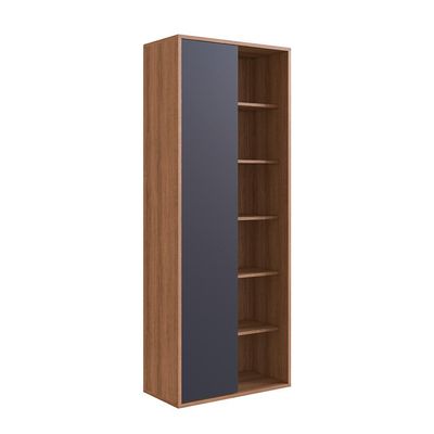 Conjunto de Escrivaninha Steel Wood com Gaveteiro 4 GV e Estante Livreiro Office 1 PT Grafite e Mel
