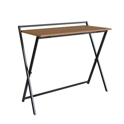 Conjunto para Escritório Paricel com Escrivaninha Dobrável e Estante 40cm Preto e Mel