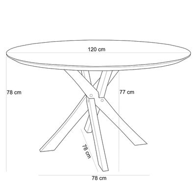 Mesa De Jantar 4 Lugares Tampo de Vidro Redonda Cora 120 cm M04 Off White - Lyam