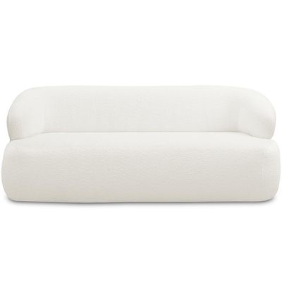 Sofá 2 Lugares Curvo Orgânico Para Sala Living 150cm Barolo L06 Bouclê Branco - Lyam Decor