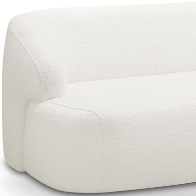 Sofá 2 Lugares Curvo Orgânico Para Sala Living 150cm Barolo L06 Bouclê Branco - Lyam Decor