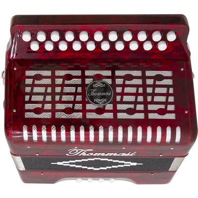 Acordeon 8 Baixos 21 Botões TA 821BS Vermelho Thommasi