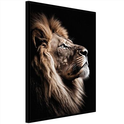Quadro Decorativo Leão Da Fé Sala Moldura Cx Alta 100x66 Titulo Moldura Preta
