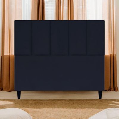 Cabeceira Decorativa Classic Para Cama De Casal 140 Cm Suede Preto Suede