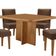 Mesa Olimpia 90 Mdf Canto Copo E Com 4 Cadeiras Safira Veludo Marrom/naturalle/naturalle