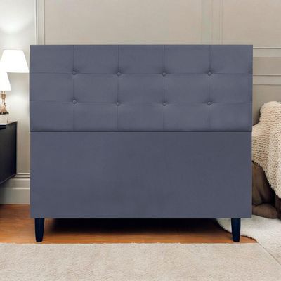 Cabeceira Decorativa Ivy Para Cama De Casal 140 Cm Suede Cinza, Suede