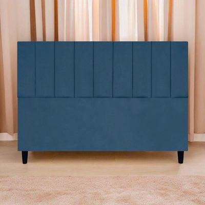 Cabeceira Decorativa Elen Para Cama King 195 Cm Suede Azul-marinho, Suede