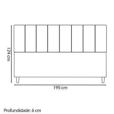 Cabeceira Decorativa Classic Para Cama King 195 Cm Suede Azul Marinho - Azul-marinho, Suede