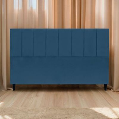 Cabeceira Decorativa Classic Para Cama King 195 Cm Suede Azul Marinho - Azul-marinho, Suede