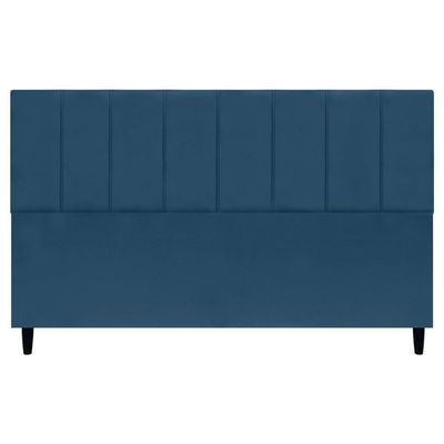 Cabeceira Decorativa Classic Para Cama King 195 Cm Suede Azul Marinho - Azul-marinho, Suede