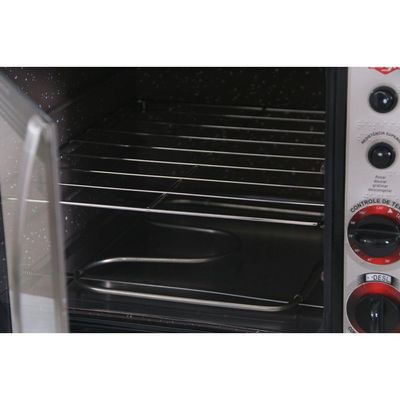 Forno Elétrico Layr 46L Cristal Black Com Timer Preto 220V