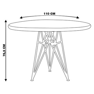 Mesa Sala de Jantar Cozinha Monary Redonda 110cm Grafite Madeira Maciça Driftwood - Gran Belo