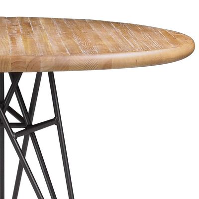 Mesa Sala de Jantar Cozinha Monary Redonda 110cm Grafite Madeira Maciça Driftwood - Gran Belo