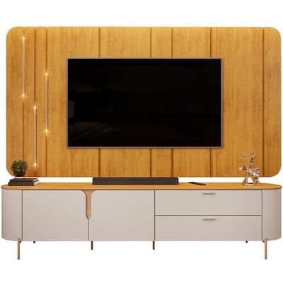 Rack Para Sala com Painel Para TV 75 Pol Dion D05 Bali Cedro - Lyam Decor