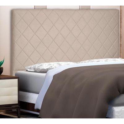 Cabeceira Casal Esmeralda Suede Bege