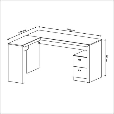 Mesa com 2 Gavetas para Escritório Home Office ME4129 MDP Preto G69 - Gran Belo