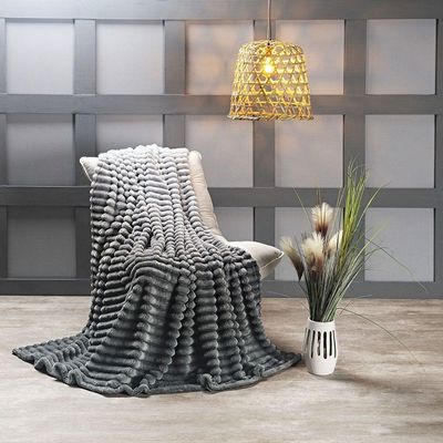 Cobertor Galaxy Queen Manta Ultrasoft Alto Relevo Degradê Super Macia - Grafito - Cinza