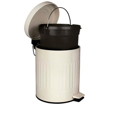 Kit 2 Lixeira com pedal e balde 5 Litros Inox Retrô Mor