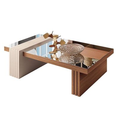 Aparador Astro E Mesa De Centro Luna Nature Off White Com Espelho - Hb Móveis
