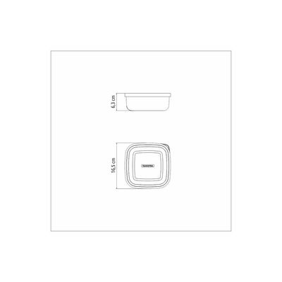 Pote Tramontina Freezinox Em Aço Inox Quadrado Com Tampa Plástica 16 Cm 1,2 L