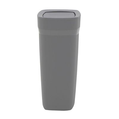 Lixeira Tramontina Compact Em Polipropileno Cinza Com Tampa Basculante 10,5 L