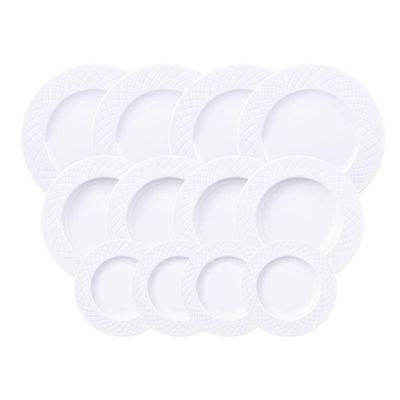 Jogo De Pratos Tramontina Ingrid Em Porcelana 12 Peças