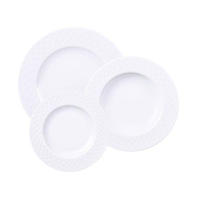 Jogo De Pratos Tramontina Ingrid Em Porcelana 12 Peças