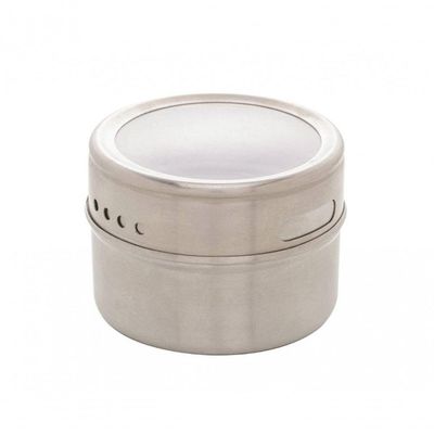 Conjunto Porta Tempero 6 Peças Inox Suporte Magnético - Lyor