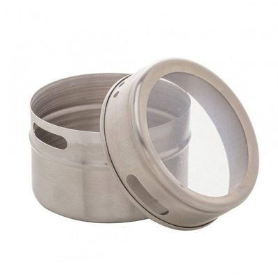 Conjunto Porta Tempero 6 Peças Inox Suporte Magnético - Lyor
