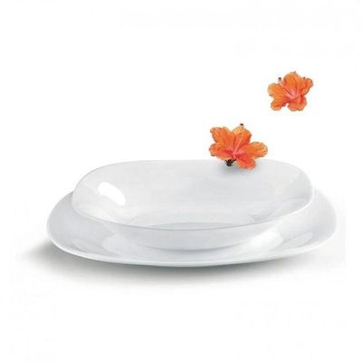 Prato Sousplat Parma 31cm Vidro Temperado Branco Bormioli