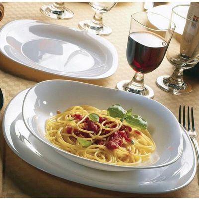 Prato Sousplat Parma 31cm Vidro Temperado Branco Bormioli