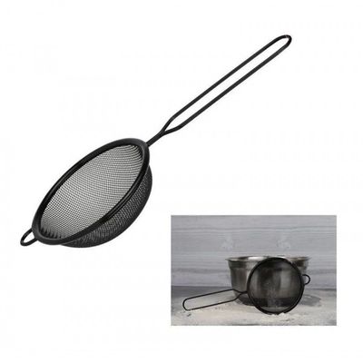 Peneira De Cozinha Fina Coador Inox Black 16 Cm - Mimo