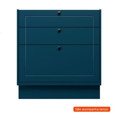 Balcão de Cozinha sem Tampo Évora 3 GV Azul Orion