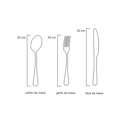 Garfo de Mesa Preto Jogo Talheres Aço Inox Titanium 6un