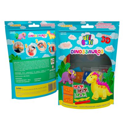Massinha DINOSSAUROS com formas 3D UTIGUTI - Canson
