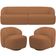Sofá 3 Lugares Curvo Orgânico com 02 Poltronas Para Sala Living 220cm Barolo L06 Bouclê Terracota  - Lyam Decor