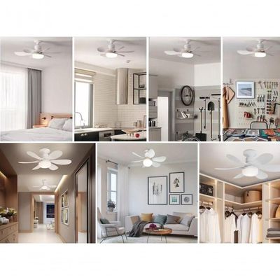 Ventilador De Teto Silencioso 3 Velocidades Luminária Led Controle Remoto Bivolt