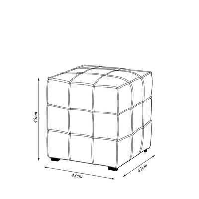 Puff Decorativo Augusto 43cm Sala de Estar Couro Caramelo Manchado G88 - Gran Belo