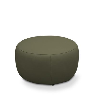 Puff Decorativo Mariele Sala de Estar Pés em Madeira Couro Fendi G88 - Gran Belo