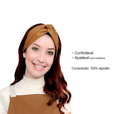 Faixa de Cabelo Turbante Bandana Caramelo Chef Cozinha 10un