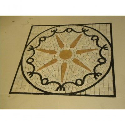 Piso Em Mosaico Romano Estrela E Proteção Em 7 Pontas Tamanho 130cm